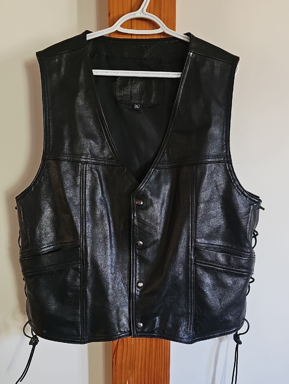 The Leather Rancg Biker Vest - Men's XL